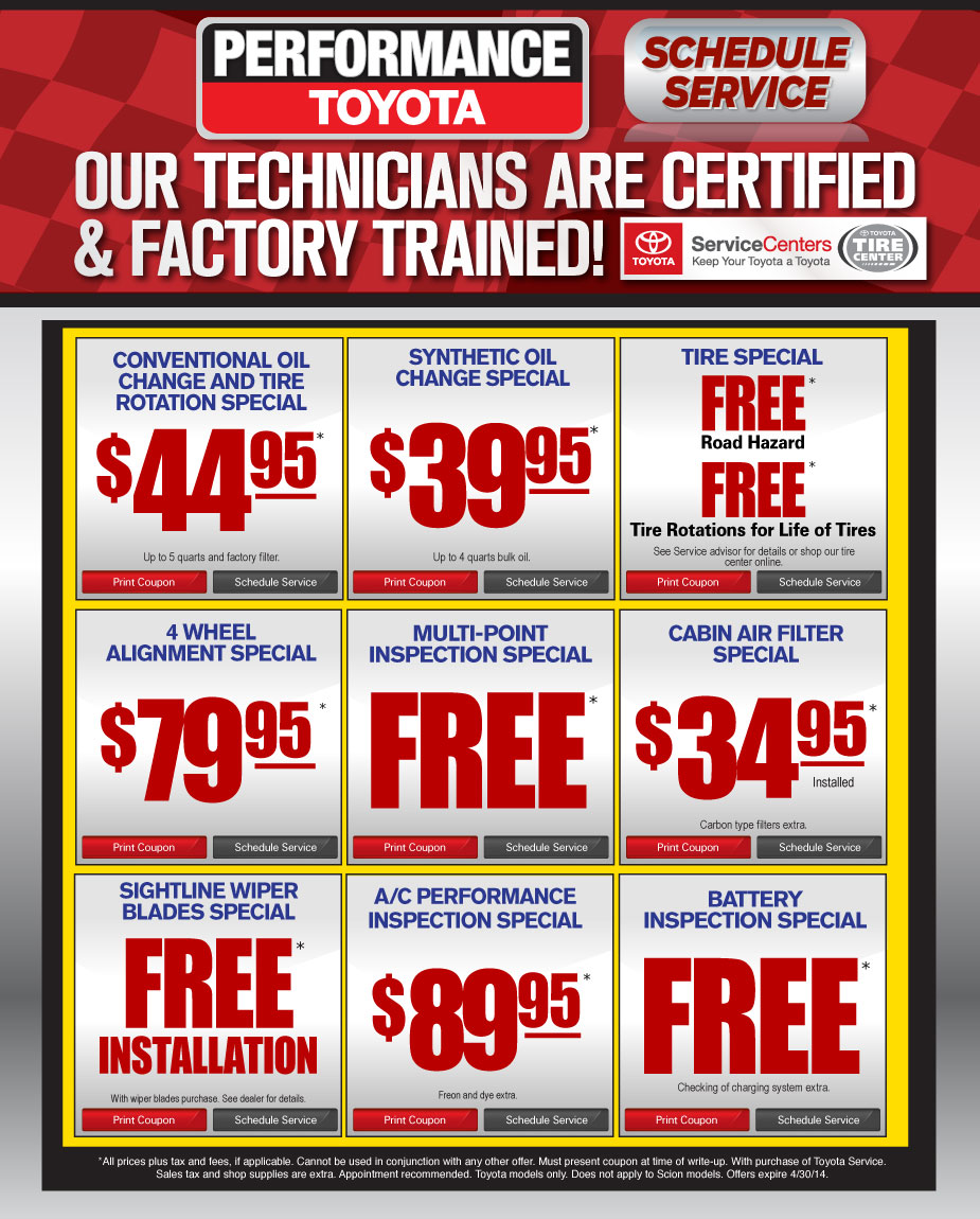 Performance Toyota - Service Specials