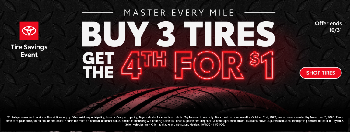 Buy 3 Tires Get the 4th for $1