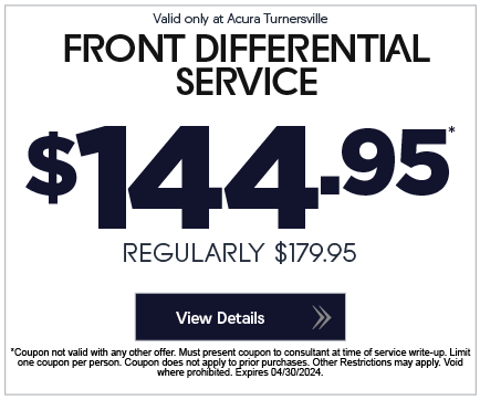 Valid only at Acura Turnersville. Battery Replacement Special Receive $10.00 Off. Click to for more information.