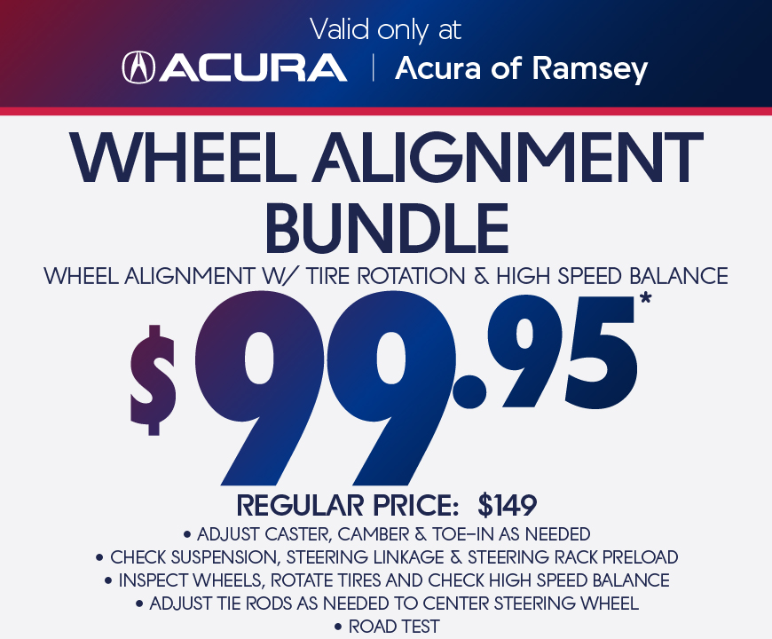 Valid only at Acura of Ramsey | Front & Rear Brakes with Rotor Replacement