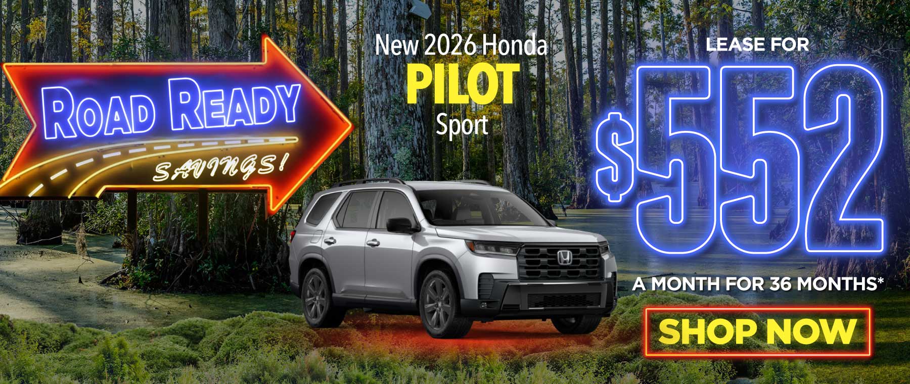New 2026 Honda Pilot Sport - Lease for $552/mo for 36 mo*