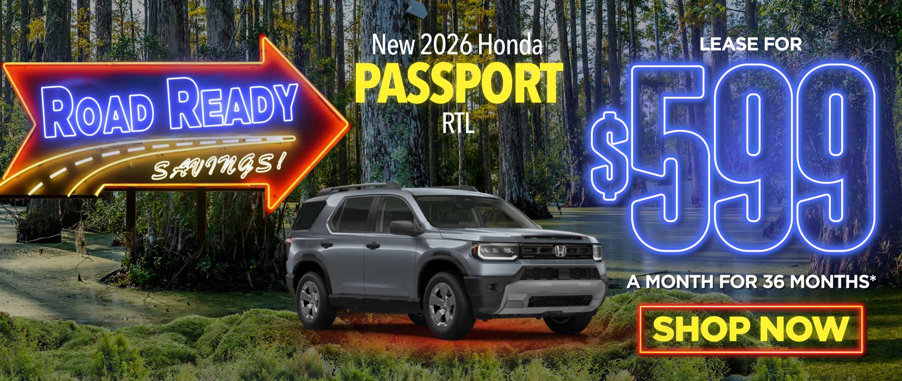 New 2026 Honda Passport RTL - Lease for $599/mo for 36 mo*