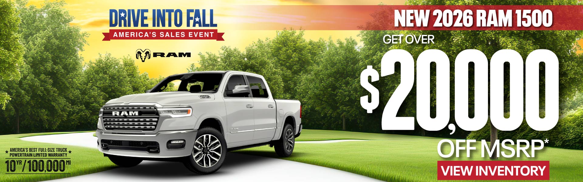New 2026 Ram 1500	GET OVER $20,000 OFF MSRP* | Shop Now