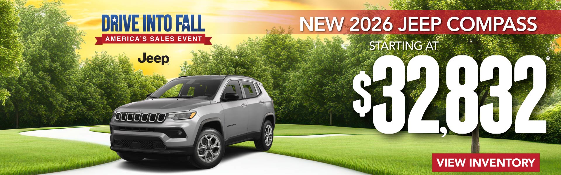 New 2026 Jeep Compass	STARTING AT $32,832* | Shop Now