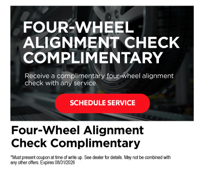 Four-Wheel Alignment Check Complimentary* - Schedule Service