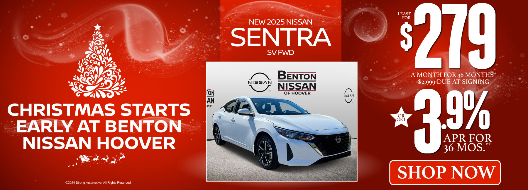 New 2025 Nissan Sentra SV FWD - Lease for $279 a month or 3.9% APR - Shop Now