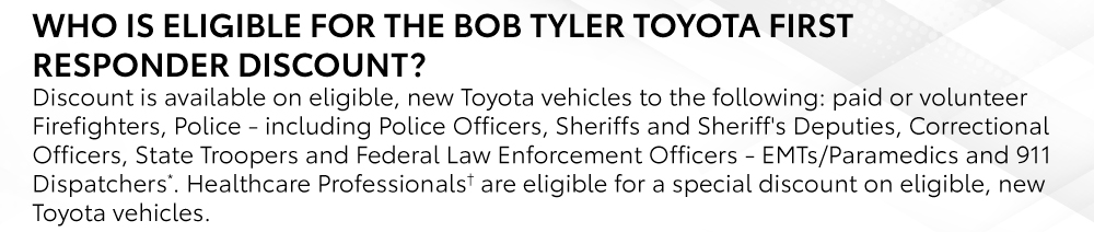 Military and First Responder Discount | Bob Tyler Toyota