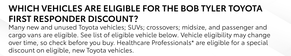Military and First Responder Discount | Bob Tyler Toyota