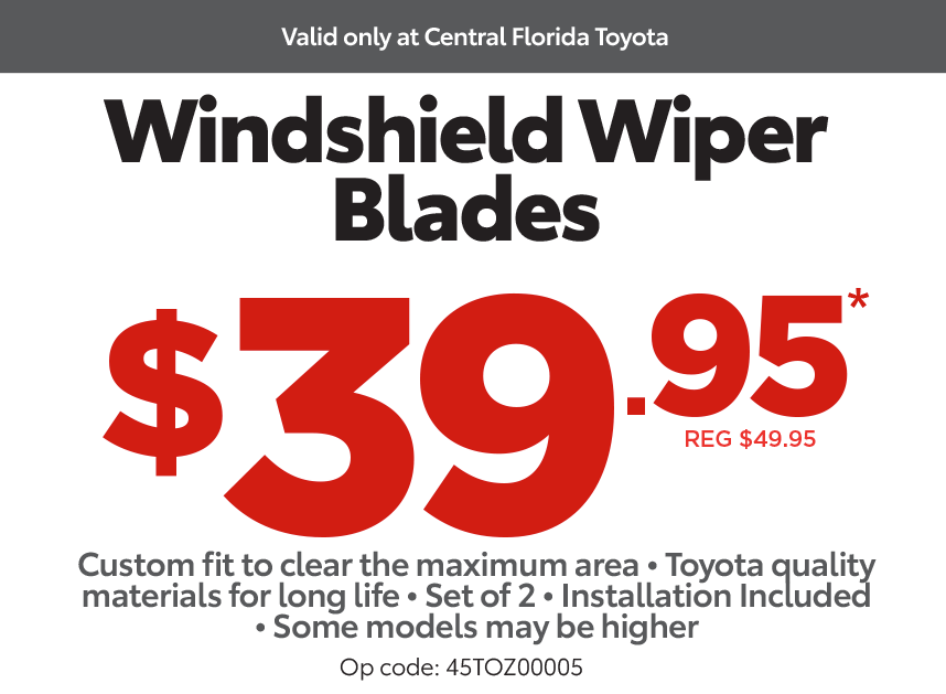 Central Florida Service Coupon - Windshield Wiper Blades $39.95*