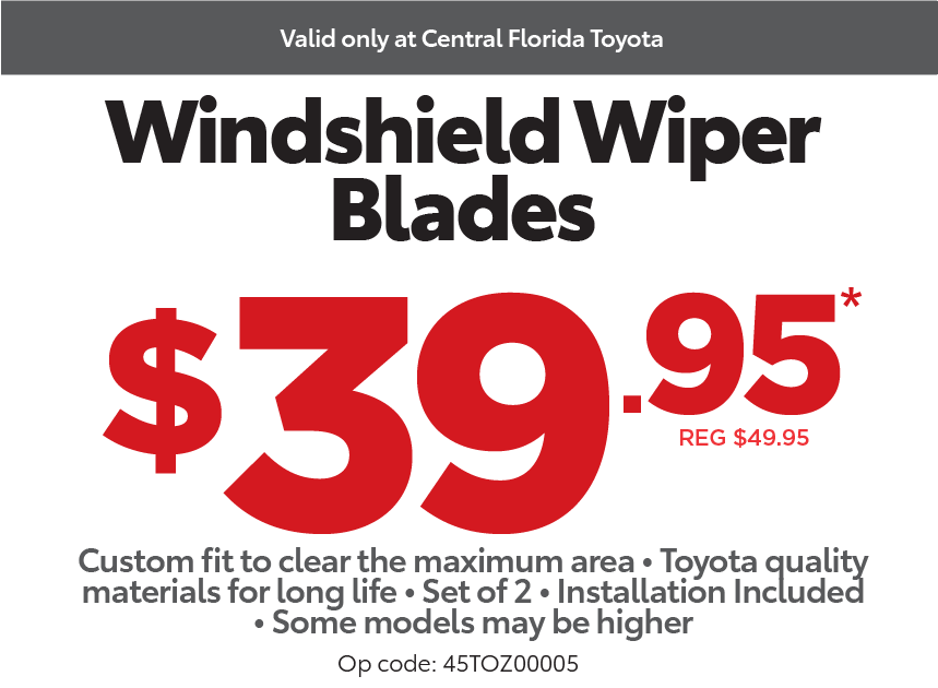 Central Florida Service Coupon - Windshield Wiper Blades special $39.95*