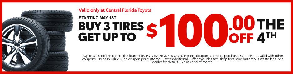 Buy 3 Tires, Get $100 Off the 4th* | View Details