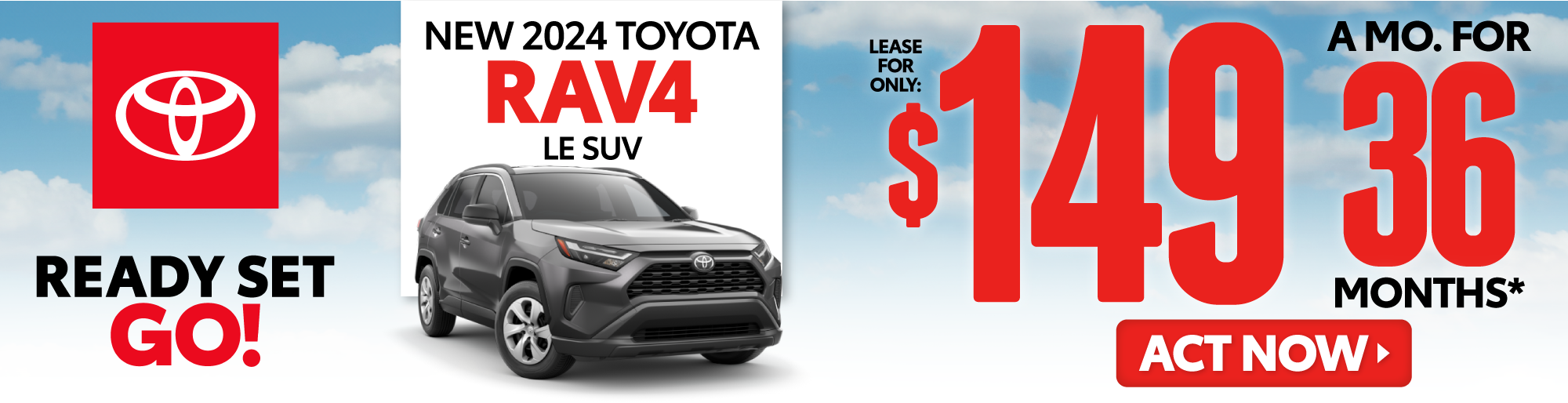 New 2023 Toyota RAV4 LE SUV Lease for only $149/mo.* ACT NOW