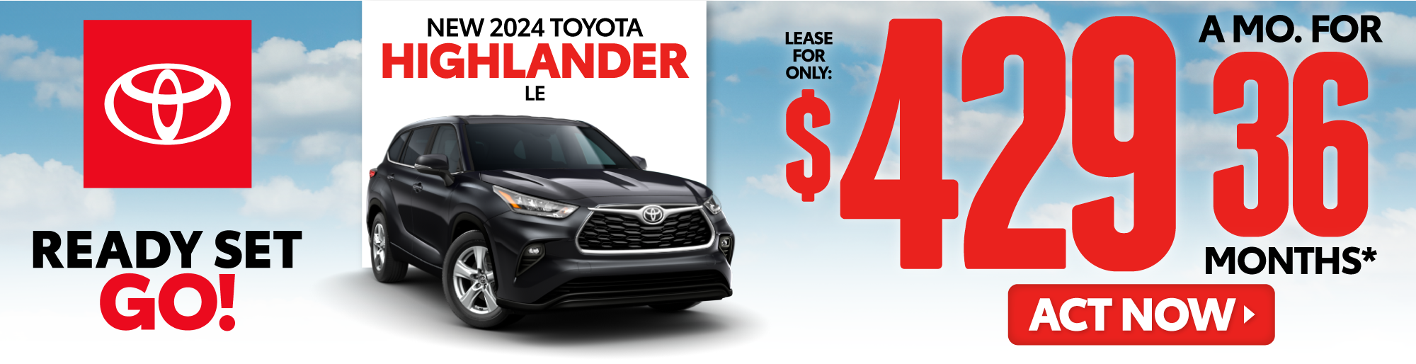 New 2023 Toyota Highlander Lease for only $409/mo.* ACT NOW