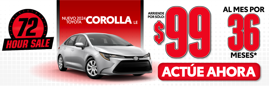 Nuevo 2023 Toyota Corolla - Arriendo Por Sólo $99 Al Mes Por 36 Meses*
