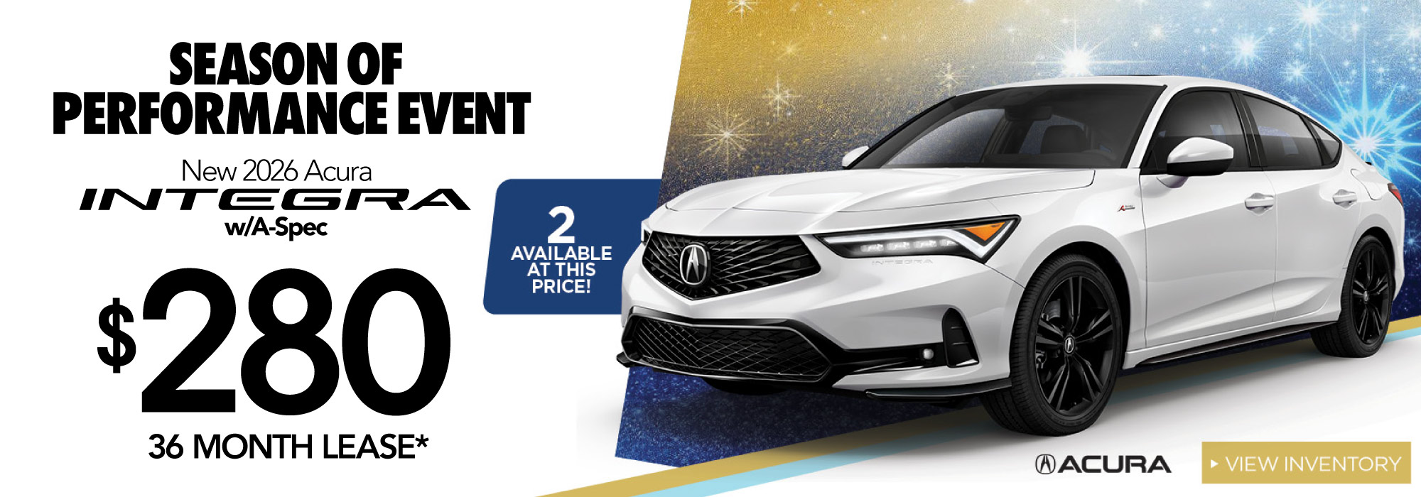 New 2026 Acura Integra w/A-Spec - $280/mo* - View Inventory