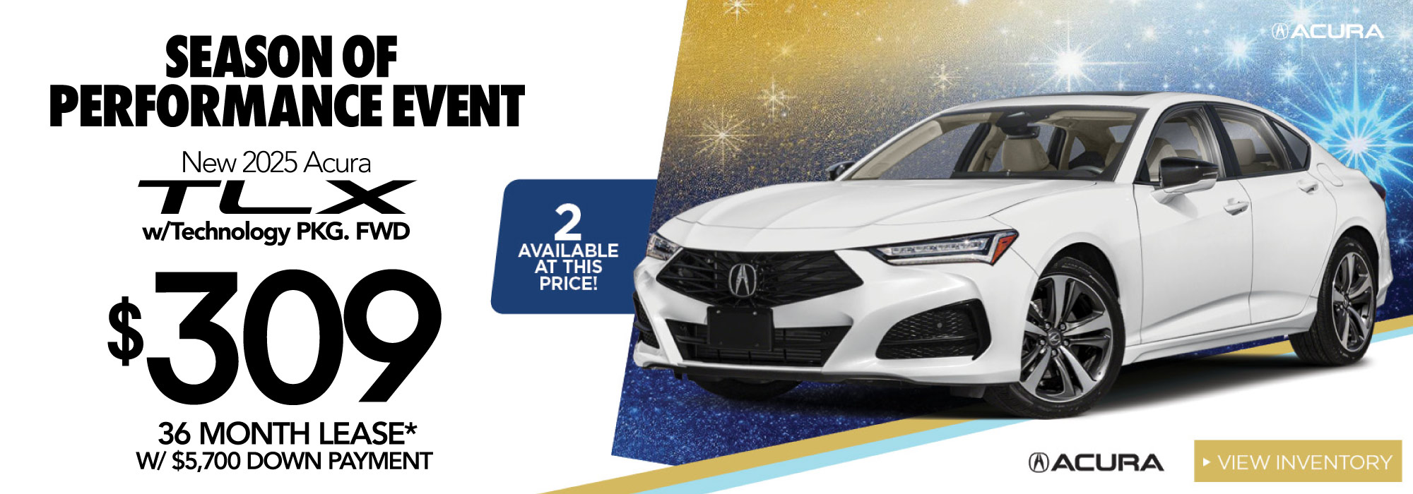New 2025 Acura TLX w/Technology PKG. FWD - $309/mo* - View Inventory