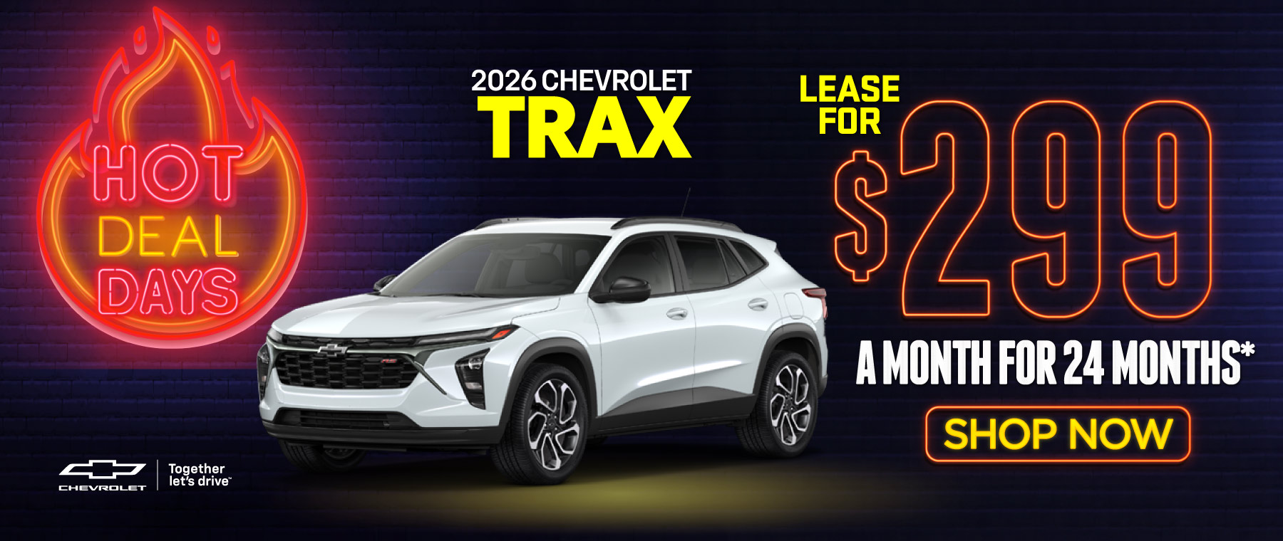 New 2026 Chevrolet Trax - Lease for $299 a month for 24 months* - Shop Now