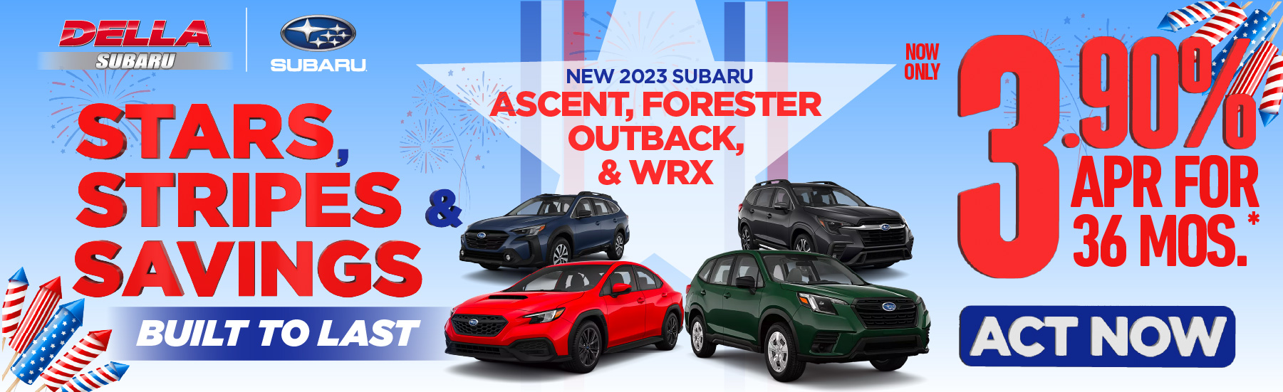Get 1.9% APR available on select new Subaru models* - ACT NOW 