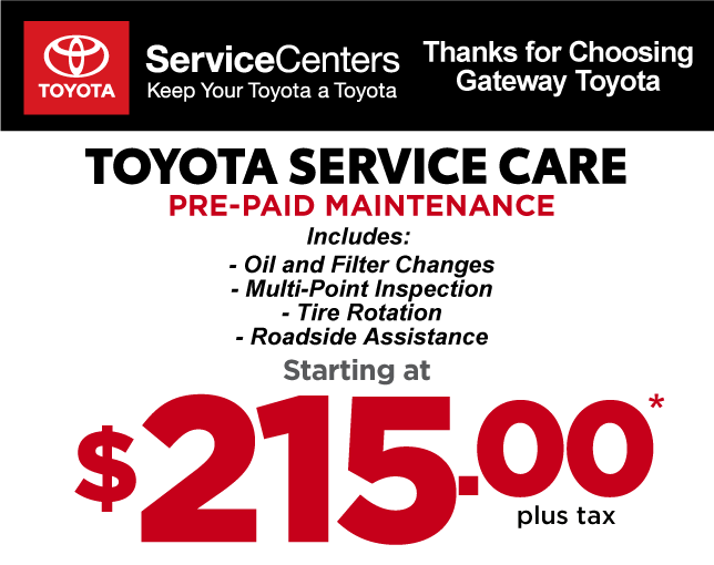 Service Specials 1 | Gateway Toyota