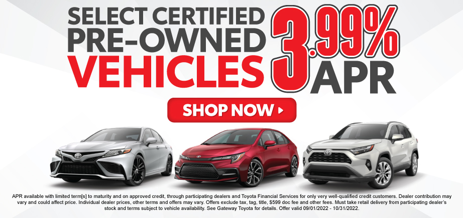 Select Certified Pre-Owned Vehicles - 3.99% APR - SHOP NOW