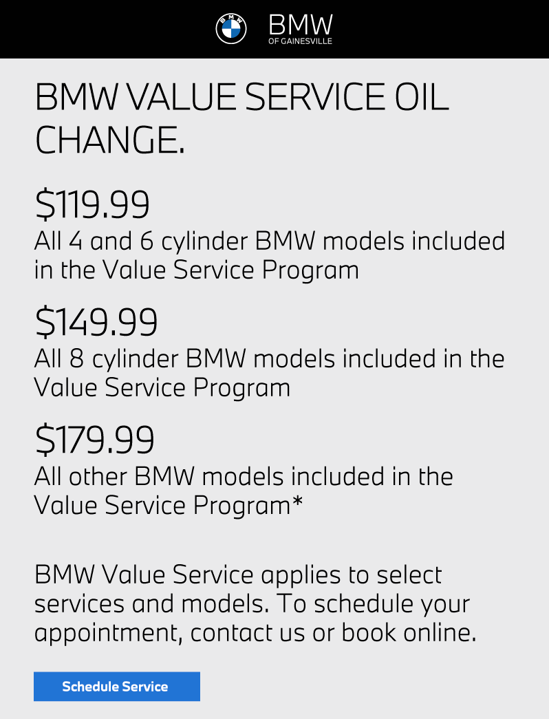 BMW Value Service Oil Change. - Schedule Service