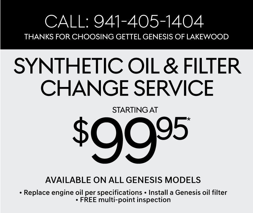 Synthetic Oil filter Change Service $99.95