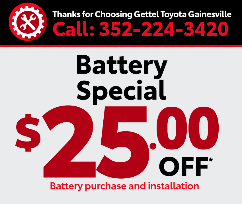 Battery special $25 off*