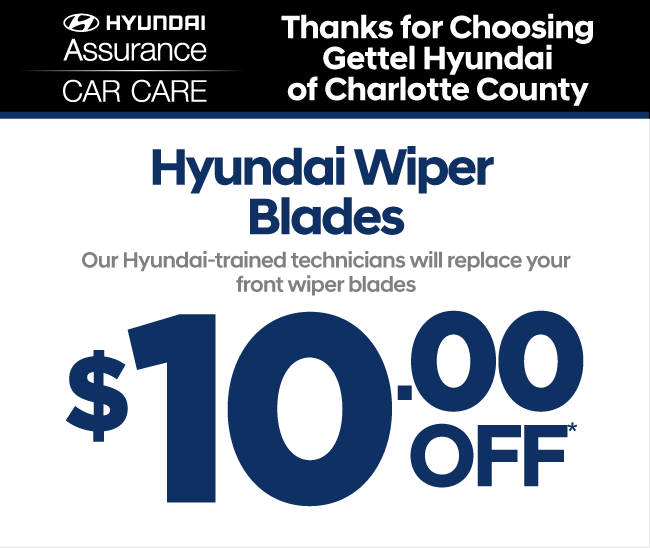 Hyundai Wiper Blades - $10 Off*