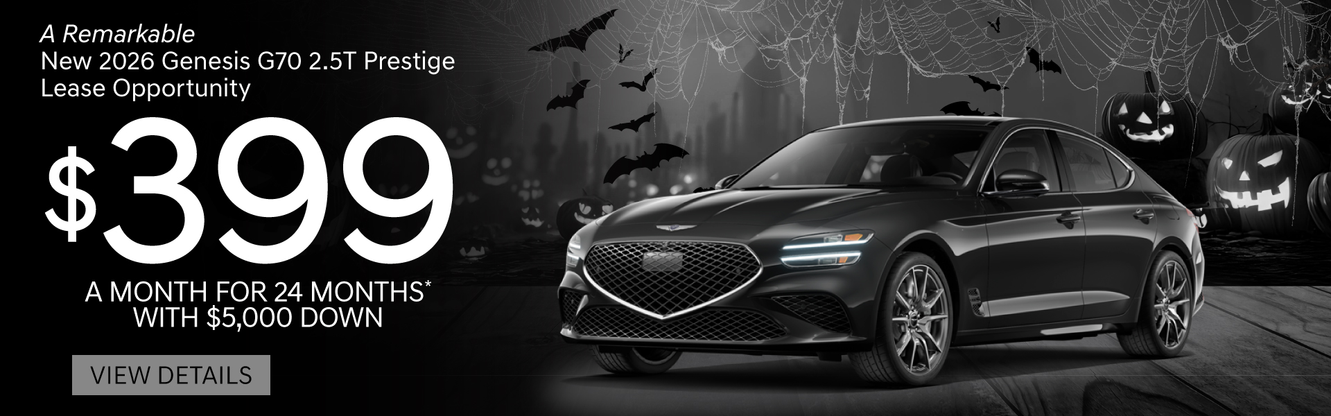 New 2026 Genesis G70 2.5T Lease For $399 for 24 Months* | View Details
