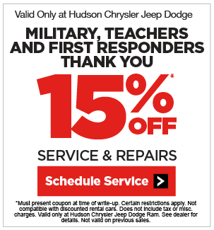Service Special from Hudson Chrysler Jeep Dodge. Click to schedule appointment.