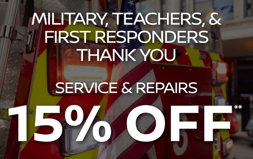 Military, teachers, and first responders thank you - Service and repairs 15% off