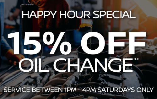 Happy Hour Special - 15% off oil change