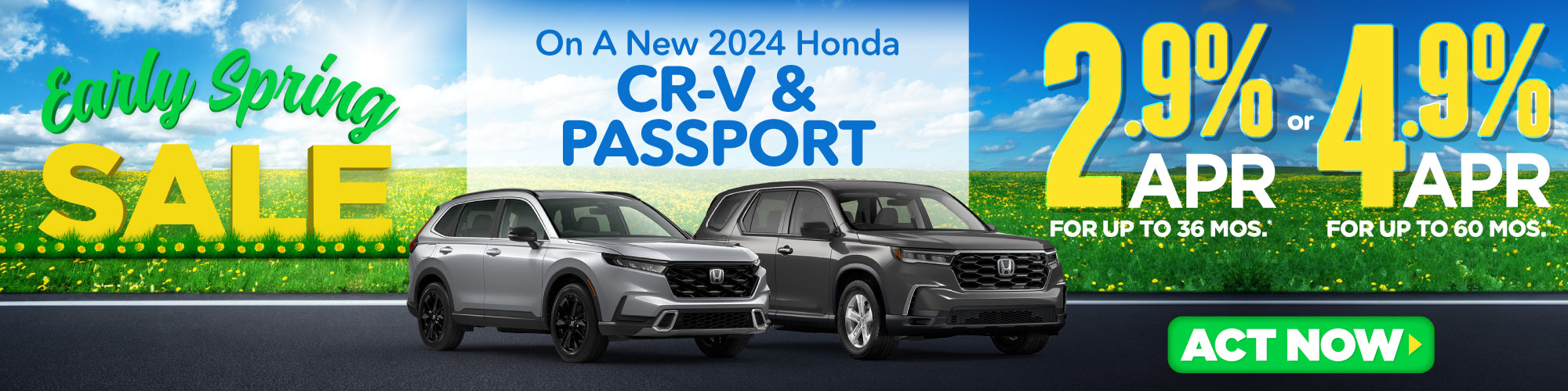 New 2022 Honda Accord Gas/Hybrid or 2023 Passport | As Low as 2.9% APR for up to 48 mos* | Act Now
