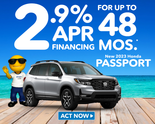 3.9% APR for up to 24-48 Months - On Select New Honda Models 