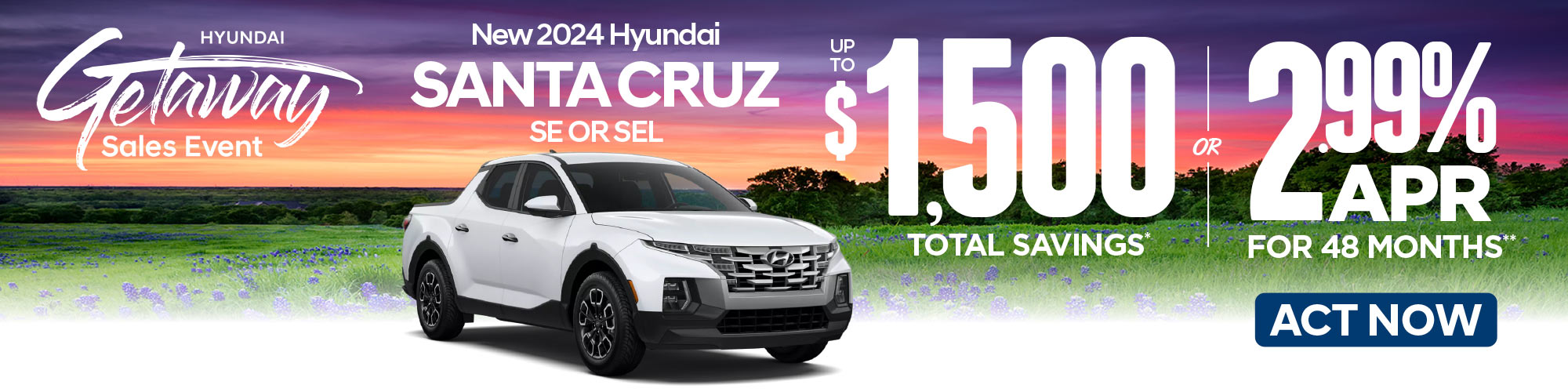 New 2023 Hyundai Santa Cruz 3.9% APR - ACT NOW