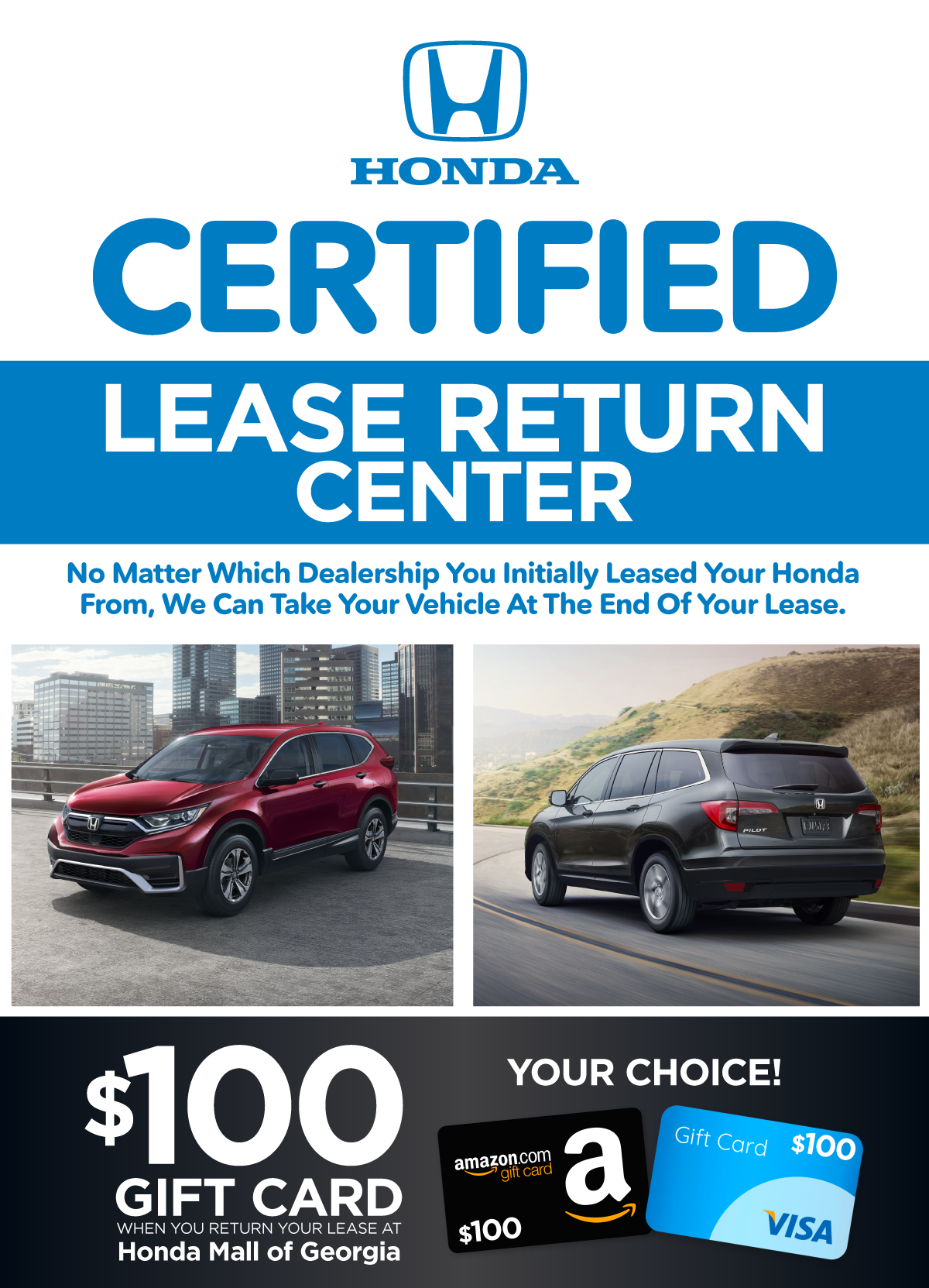 Honda Lease Return Center Honda Mall of Serving Athens, GA