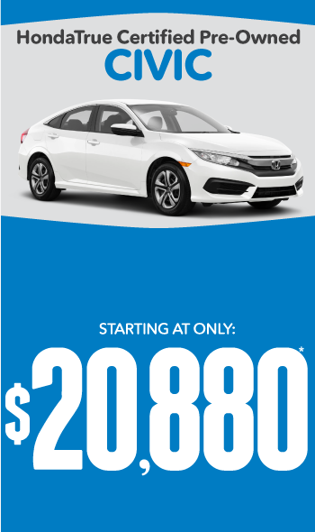 HondaTrue Certified Pre-Owned Honda Civics | Starting at only $21,380