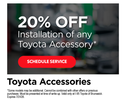 20% off install of any Toyota accessory* - Schedule Service