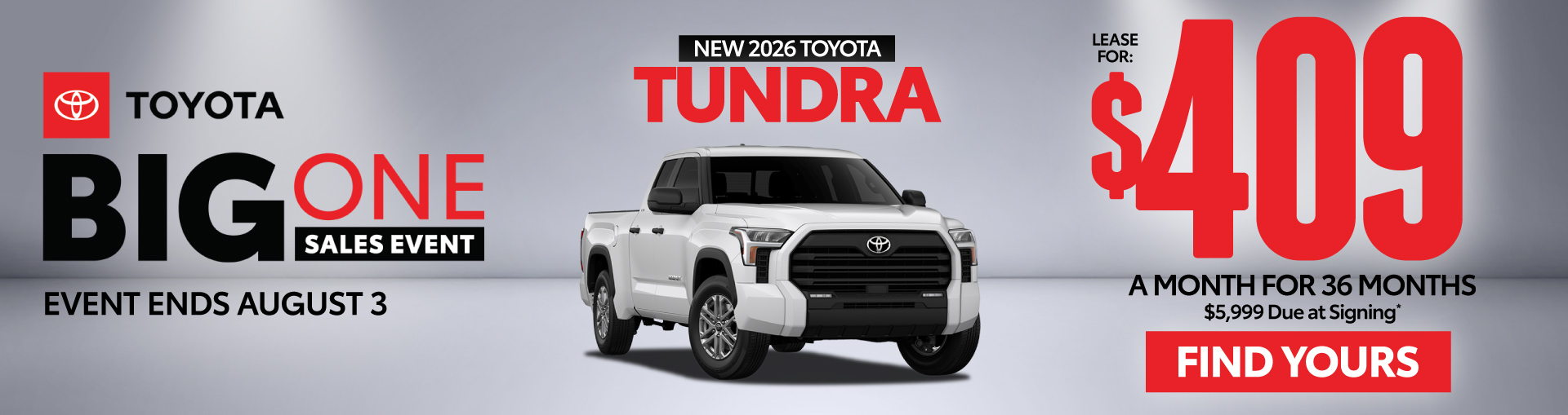 New 2026 Toyota Tundra Lease for $409 for 36 Months* - Act Now