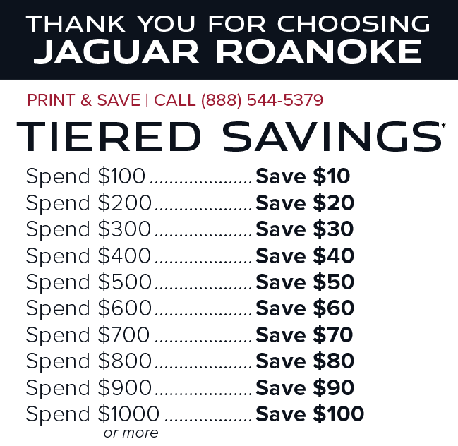Tiered Savings - Spend $100 and Save $10, Spend $200 and Save $20, Spend $300 and Save $30, Spend $400 and Save $40, Spend $500 and Save $50