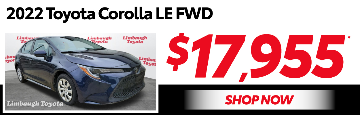 2022 Toyota Corolla LE FWD $17,955 | Shop Now