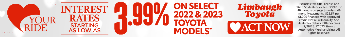 Kickoff Savings Going On Now at Limbaugh Toyota