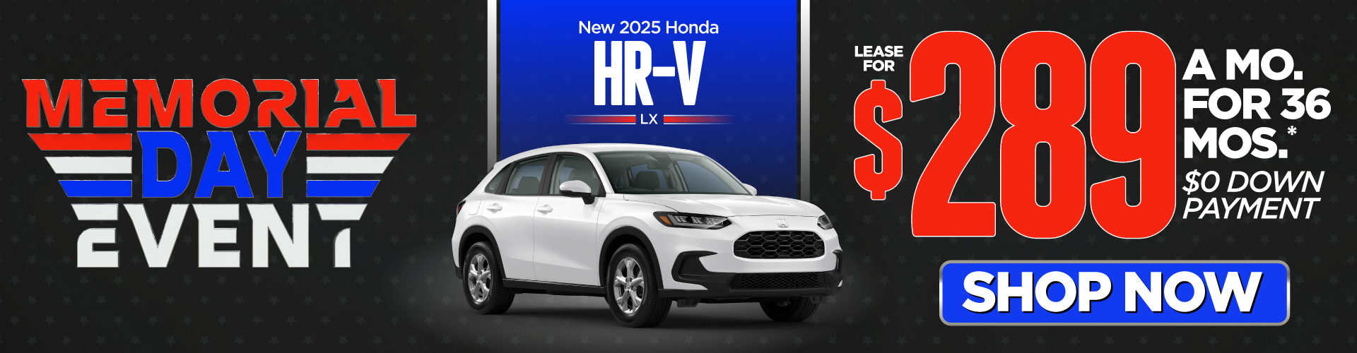 New 2025 Honda HR-V LX - Lease for $289 per month for 36 months* $0 down payment