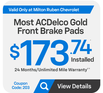 Most ACDelco gold front brake pads $173.74 - View Details