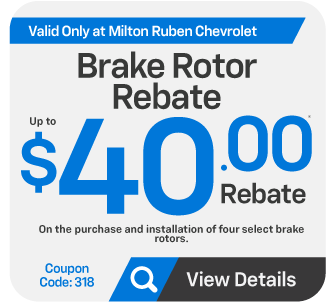 Brake rotor rebate up to $40.00 rebate on select brake rotors - View Details