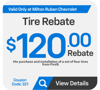 Tire rebate $120.00 rebate on select tires - View Details