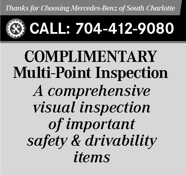Thanks for Choosing Mercedes-Benz of South Charlotte Purchase 4 Tires and a 4-wheel alignment and receive FREE Installation + Nitrogen Fill