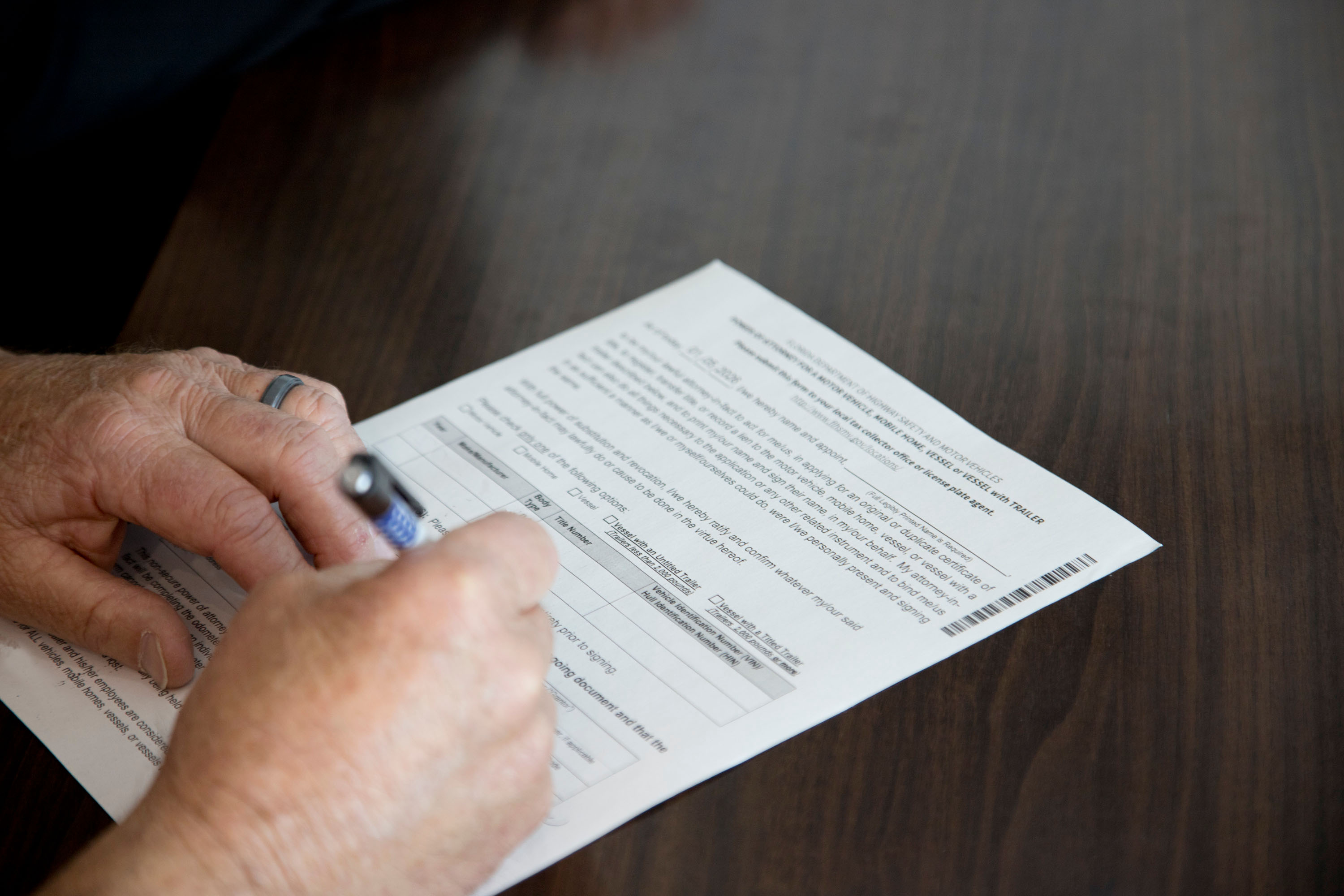 Signing finance document