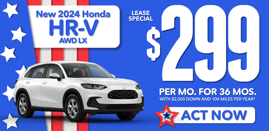 2024 hr-v lease for $299 per mo. for 36 mos. | act now