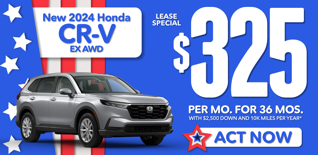 2024 cr-v lease for $325 per mo. for 36 mos. | act now